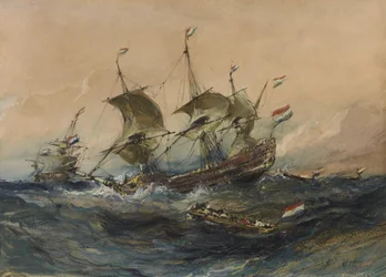 Barcos holandeses en la tormenta
