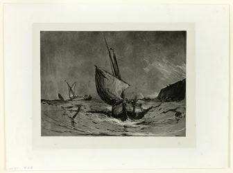 Barco de pesca en un vendaval