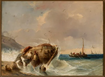 Una barca de pesca a orillas del mar
