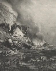 Reequipamiento de un Barco en Marea Baja, 1833