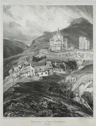 Viajes pintorescos y románticos en la antigua Francia, Auvernia: Ábside de la iglesia de Saint Nectaire