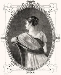 Retrato de Madame Recamier (1777-1849) grabado por Antoine Auguste Ernest Hebert (1817-1908)
