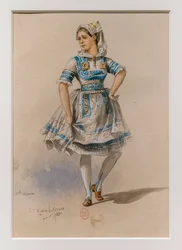 La Korrigane. Ballet de Charles-Marie Widor, modelo de vestuario