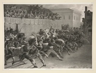Una carrera de caballos a punto de comenzar
