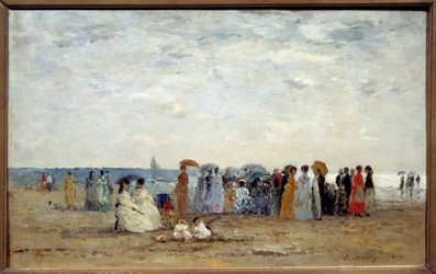 Bañistas en la playa de Trouville, Calvados