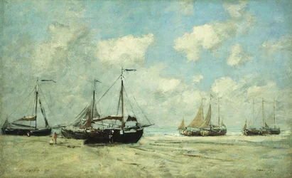 Barcos en la Orilla en Scheveningen; Scheveningue, Bateaux Echoues sur la Greve, 1875