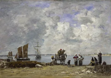 Esposas de pescadores a la orilla del mar