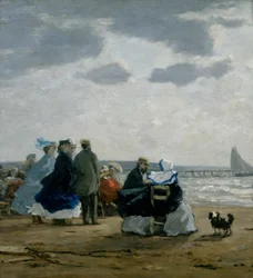 En la playa, Dieppe, 1864