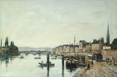 Rouen; El Sena y el puente Corneill, 1895