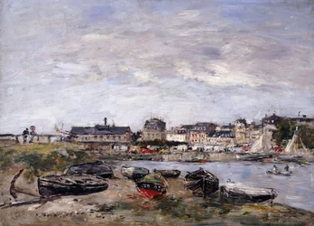 Trouville: Vista hacia Deauville en día de mercado, 1895
