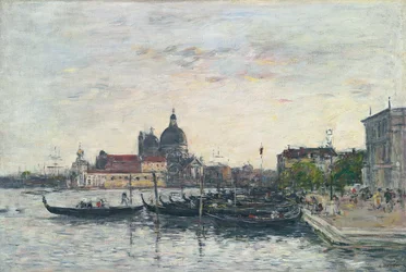 Venecia, el Muelle en la entrada del Gran Canal y la Salute, tarde, 1895
