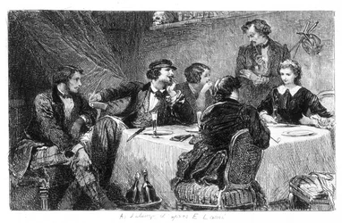 Ilustración de Eugène Lami de “Mimi de Pinson” de Alfred de Musset