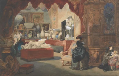 Interior de un museo, siglo XIX