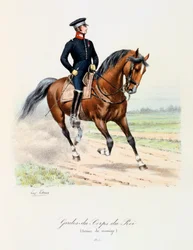 Gardes-du-Corps de Roi, uniforme de equitación, 1815