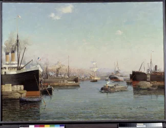 Le port de la Joliette Pintura de Eugene de Barberiis (1851-1937) Siglo XX Fundación Regards de Provence, Marsella