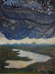 Tierra y luz, 2022 (óleo, pigmentos sobre arpillera)