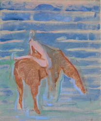 Morning Swim, 2022 (lino, pigmentos)