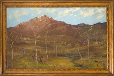 Mountain Lanscape (óleo sobre lienzo)