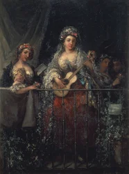 Damas en un balcón, 1862
