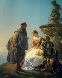 Retrato de Tiziano e Irene da Spilimbergo, de Eugenio Moretti Larese (1822-1874)