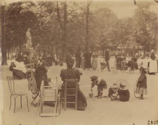 Mujeres y Niños en los Jardines de Luxemburgo