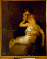 El niño enfermo (Madame Eugene Carriere y su hijo Leon)