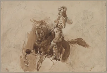 Figura armada a caballo (recto)