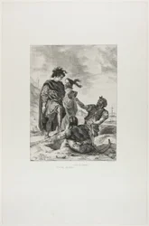 Hamlet y Horacio con los sepultureros, lámina 14 de Hamlet