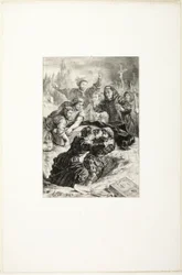 Hamlet y Laertes en la tumba de Ofelia