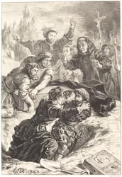 Hamlet y Laertes en la tumba de Ofelia Acto V, Escena I, 1843