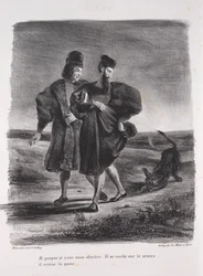 Ilustraciones para Fausto: Fausto, Mefistófeles y el barbet