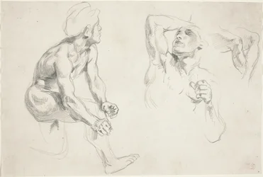 Desnudo Masculino Posando para Figuras en la Frise de la Guerre, c. 1835