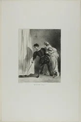 El asesinato de Polonio, lámina 9 de Hamlet
