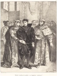 La Reina intenta consolar a Hamlet Acto I, Escena II