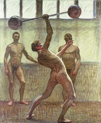 Levantando pesas con un brazo número 2, 1914
