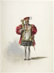 Btv1b84558104 26 - Saint-Saëns - Enrique VIII - Modelos de trajes - Lacoste - 26. Un sargento de armas