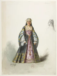 Btv1b84558104 61a - Saint-Saëns - Enrique VIII - Maquettes de costumes - Lacoste - 61a Catherine Catherine