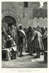 Carlomagno Presidiendo una Asamblea de su Pueblo (grabado)
