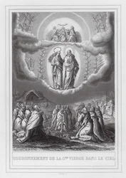 Corona de la Santísima Virgen en el Cielo (grabado)