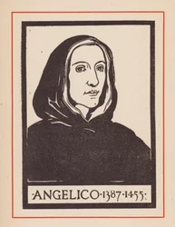 Fra Angelico, artista italiano del Renacimiento (litografía)