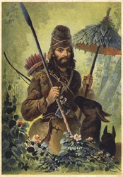 Ilustración para Robinson Crusoe (litografía en color)