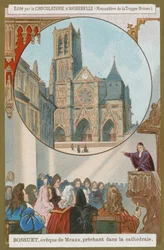 Jacques-Bénigne Bossuet, Obispo de Meaux, predicando en la catedral