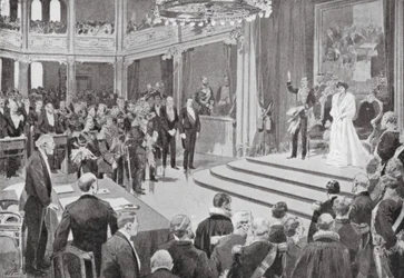 El rey Haakon presta juramento