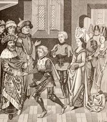 Recepción de Gautier-sans-Avoir por el Rey de Hungría, c.1880