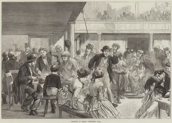 Bocetos en Berlín, baile de los trabajadores (grabado)