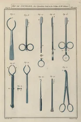 Instrumentos quirúrgicos utilizados por el cirujano francés Pierre Jean Georges Cabanis