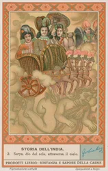 Surya el dios del sol cruza el cielo