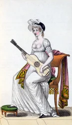 Mujer con guitarra, finales del siglo XVIII