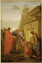 Darío abre la tumba de Nitocris, reina de Babilonia (pintura sobre lienzo)