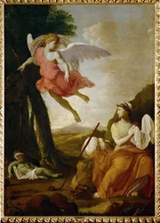 Agar e Ismael salvados por un ángel (pintura sobre lienzo)